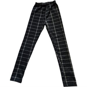 Just Cozy Plush Lined Black/ White Leggings Super Soft XS/S